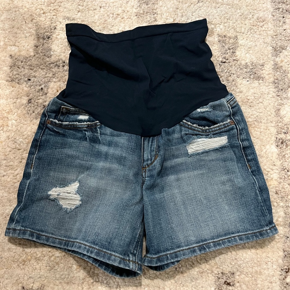 Joe's Jeans Blue and Black Jean Shorts with Stretchy Waistband